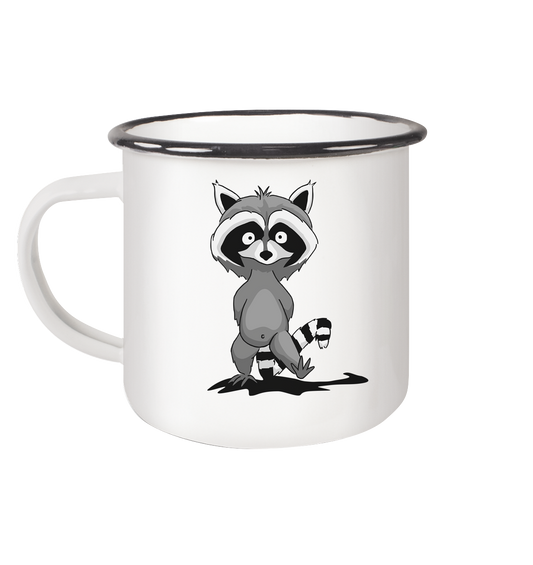 Frecher kleiner Waschbär - Emaille Tasse (Black)