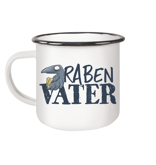 Rabenvater Krähenpapa - Emaille Tasse (Black)
