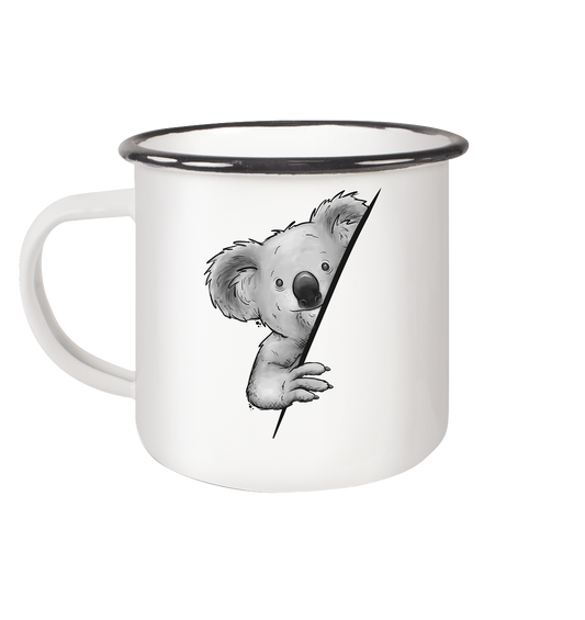 Koala Bär Illustration - Emaille Tasse (Black)