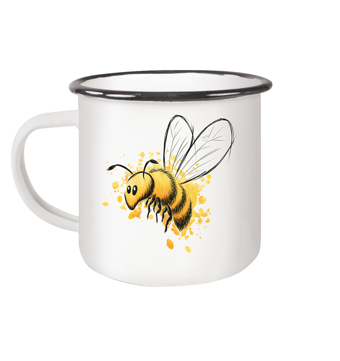 Lässige kleine Honig-Biene - Emaille Tasse (Black)