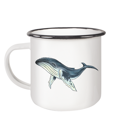 Tiefsee Ozean-Riese Buckelwal - Emaille Tasse (Black)
