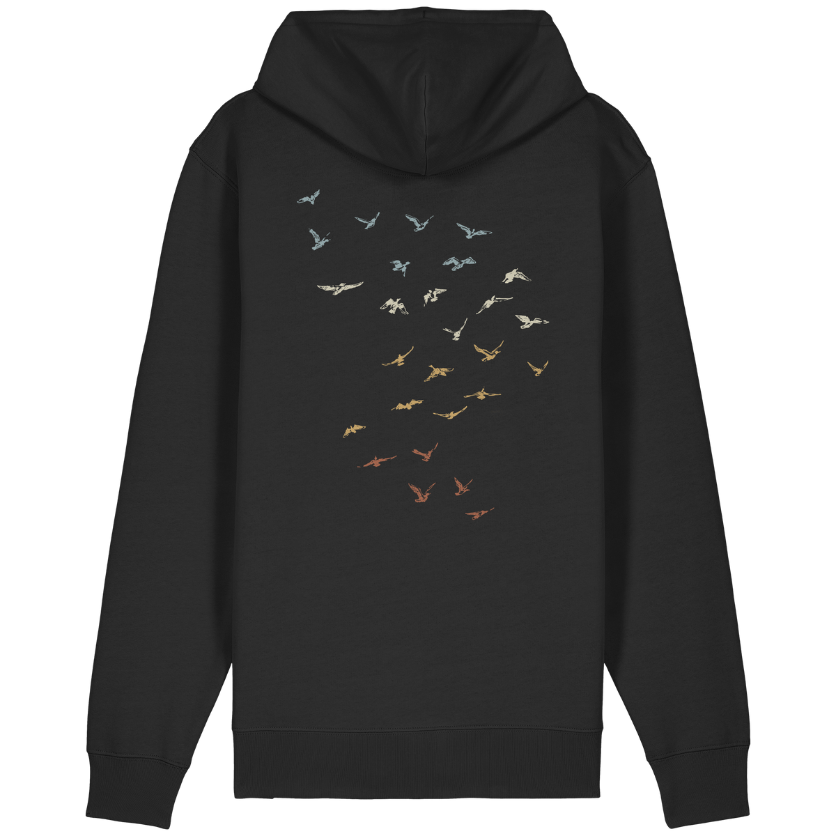 Retro Vogel Schwarm - Organic Relaxed Zipper