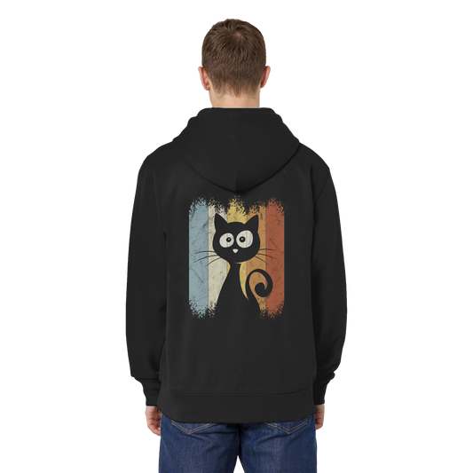 Retro Katze Silhouette - Organic Relaxed Zipper