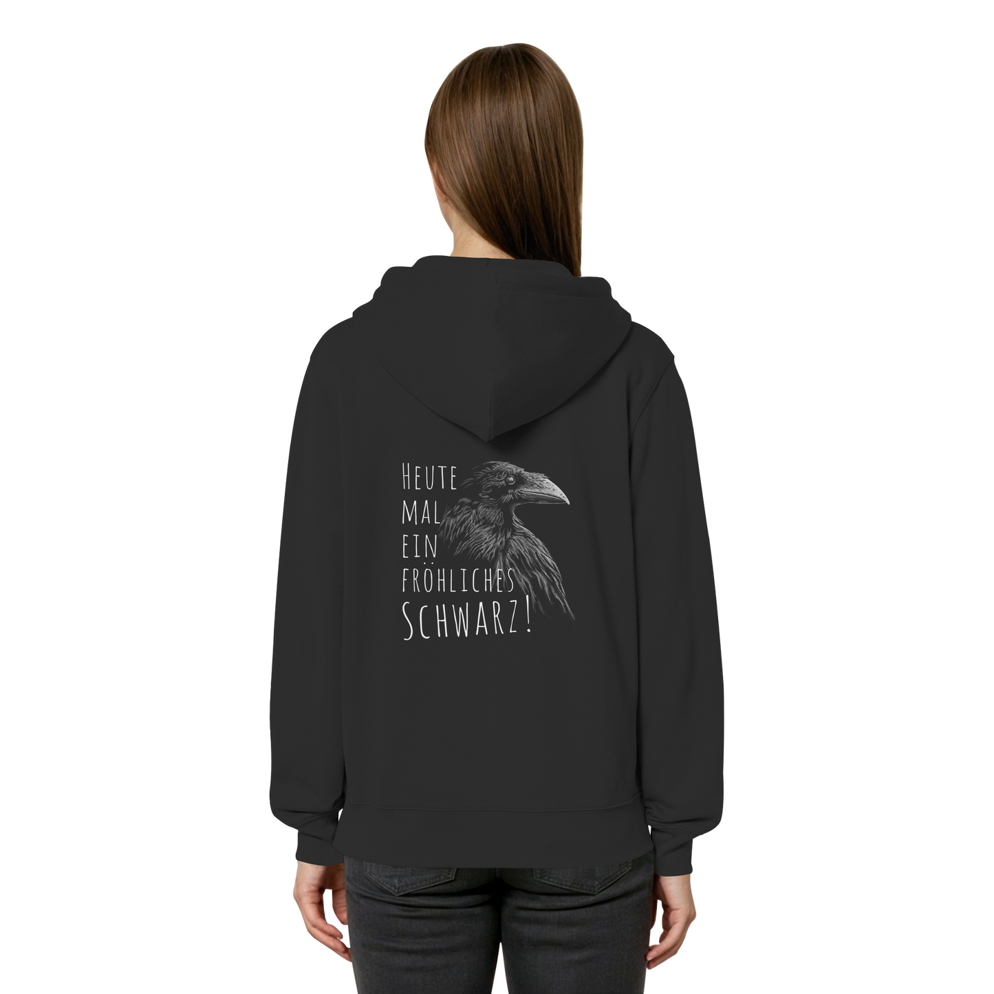 fröhlicher schwarzer Rabe - Organic Relaxed Zipper