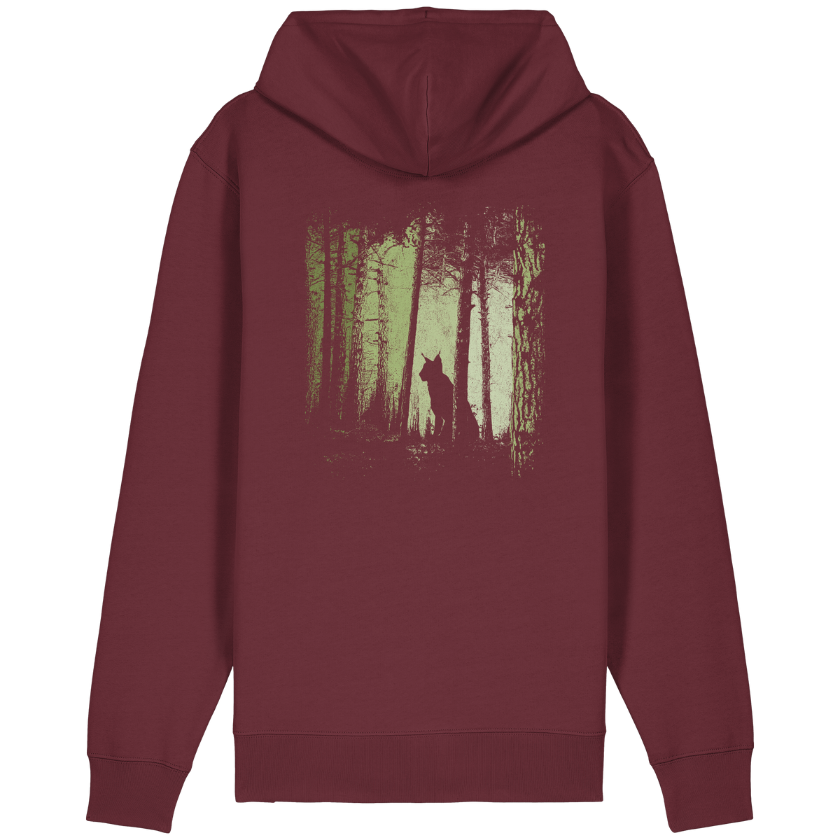 Luchs Wildkatze im Zwielicht Wald - Organic Relaxed Zipper