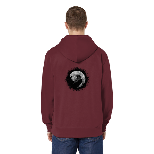 Schwarzer Rabe bei Vollmond - Organic Relaxed Zipper