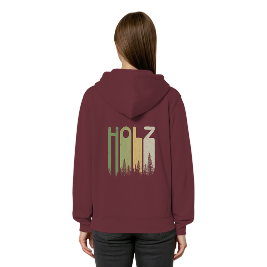 Holz Retro Wald Schriftzug - Organic Relaxed Zipper
