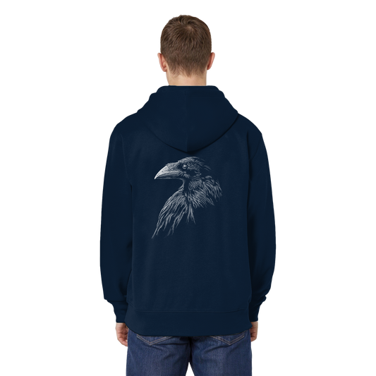 Kritzelkunst Rabe Krähe - Organic Relaxed Zipper