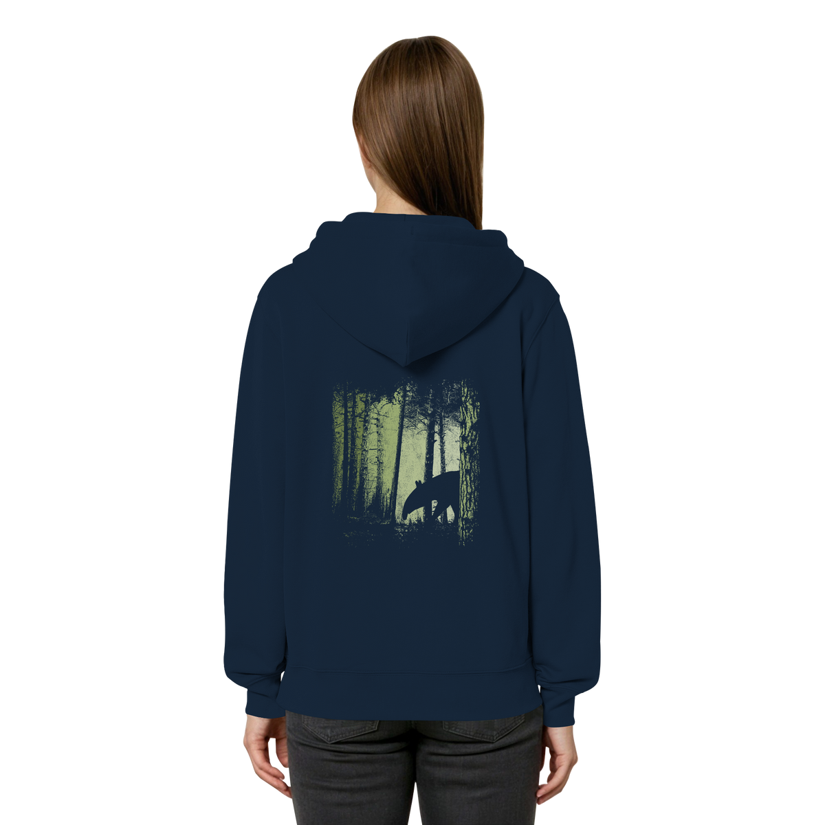 Lässiger Tapir im Zwielicht Wald - Organic Relaxed Zipper