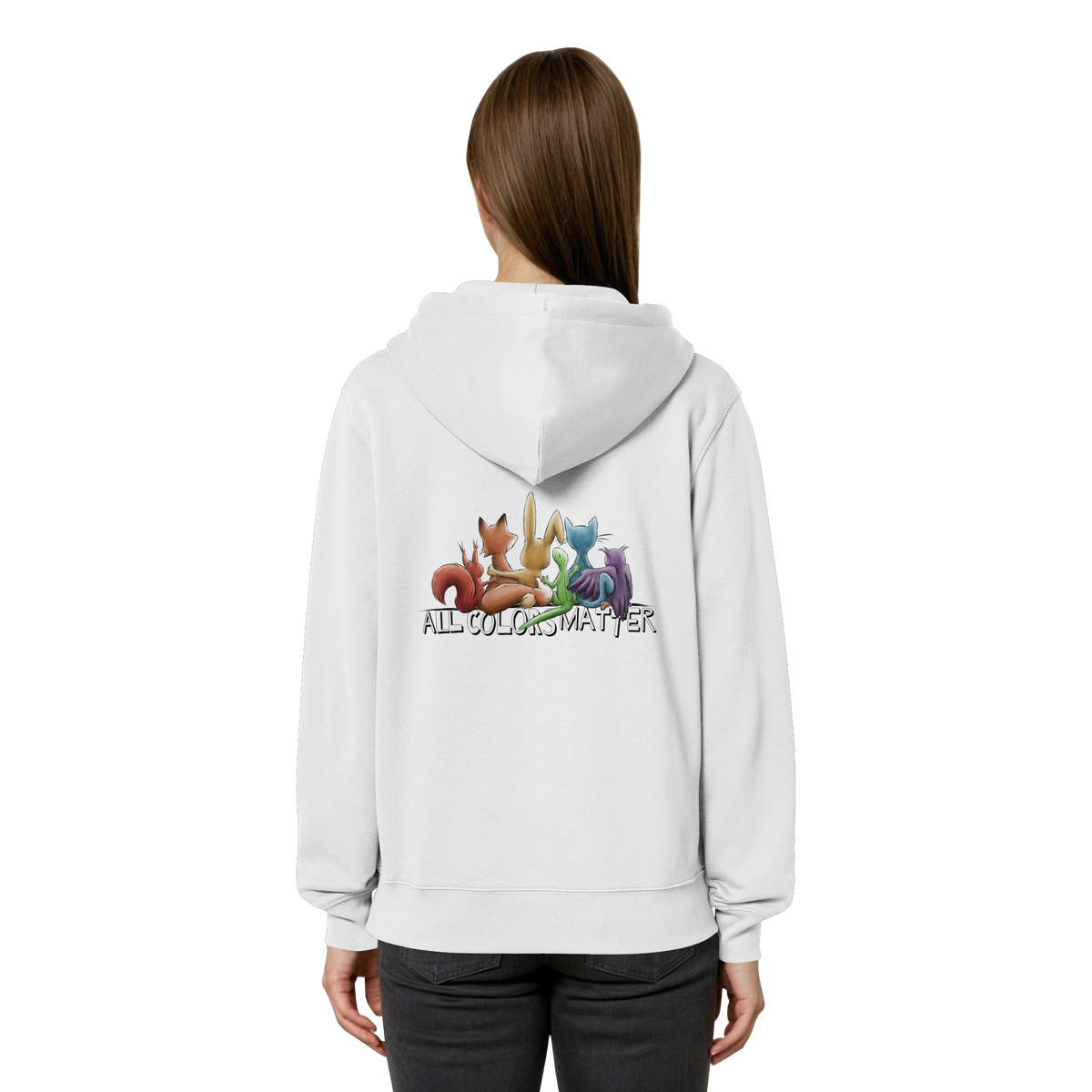 All Colors Matter! Regenbogen Tiere für Vielfalt - Organic Relaxed Zipper