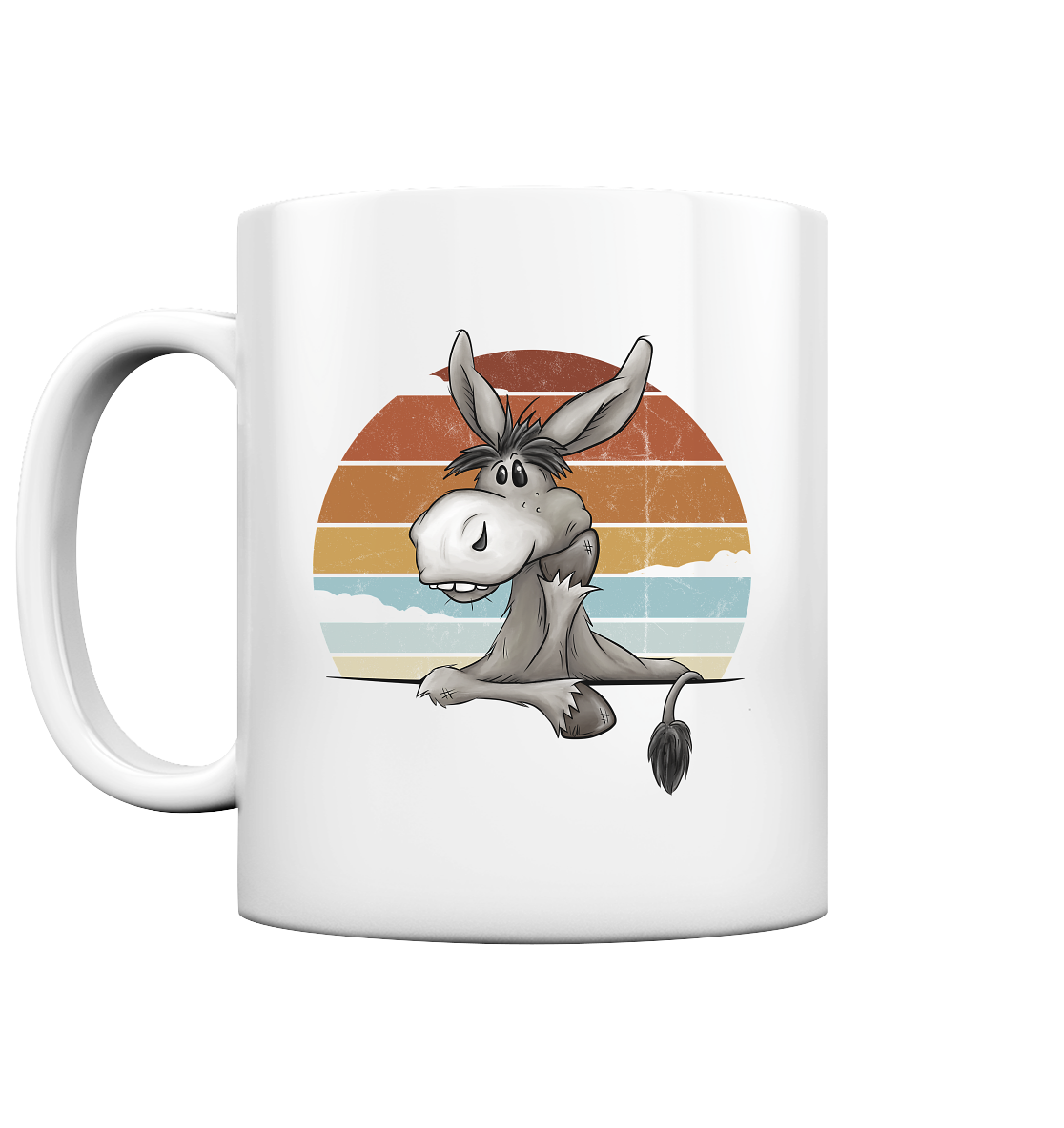 Lässiges Maultier Retro Esel - Tasse glossy