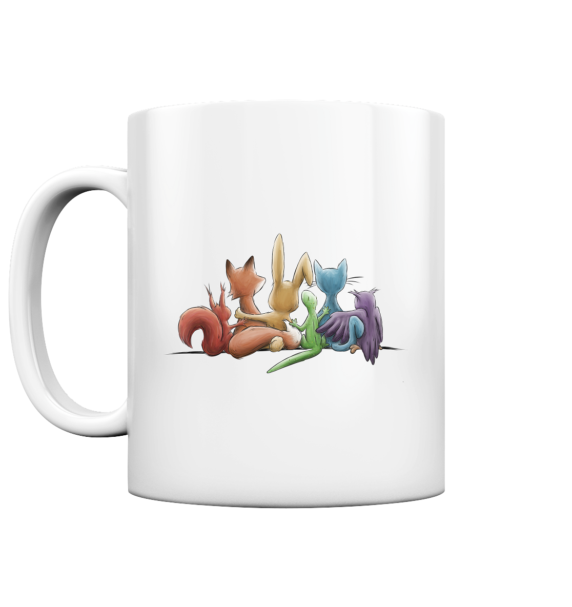 Regenbogen Tiere für Freundschaft, Toleranz und Vielfalt - Tasse glossy