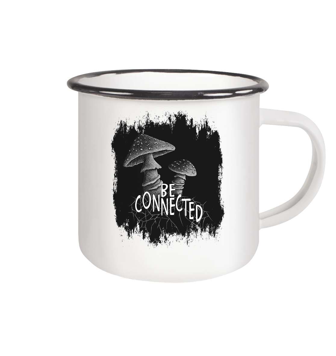 Be Connected Panther-Pilz - Emaille Tasse (Black)