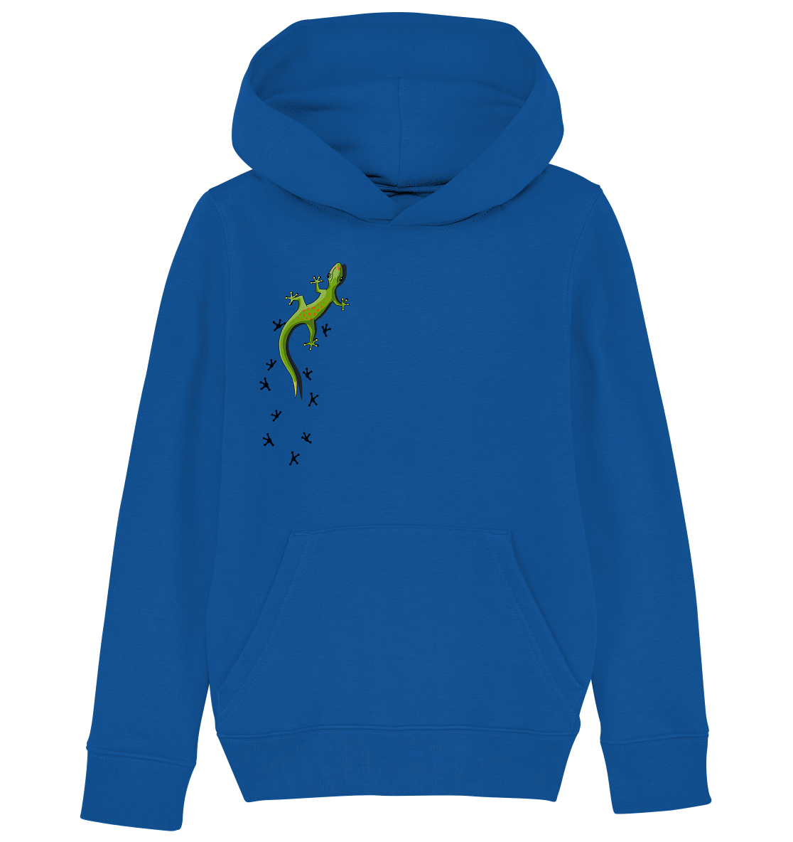 Kletternder Gecko mit Spuren - Kids Organic Hoodie