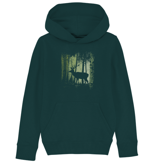 Hirsch im Zwielicht Wald - Kids Organic Hoodie