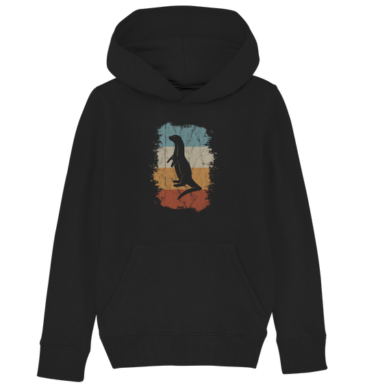 Retro Otter Fischotter Silhouette - Kids Organic Hoodie