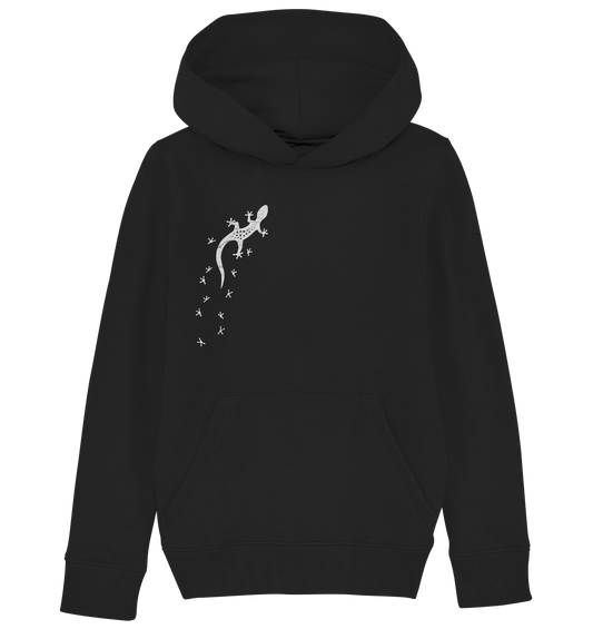 Gecko Eidechse Silhouette hell - Kids Organic Hoodie