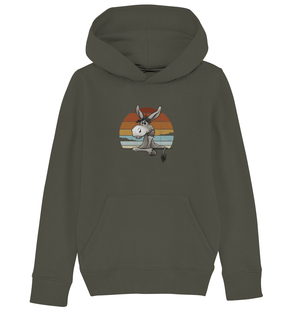 Lässiges Maultier Retro Esel - Kids Organic Hoodie
