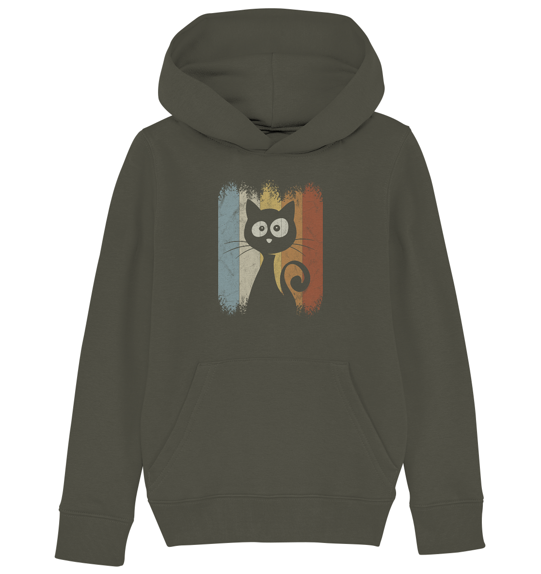 Retro Katze Silhouette - Kids Organic Hoodie
