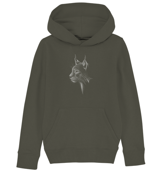 Luchs Kritzelkunst Wildkatze Illustration - Kids Organic Hoodie