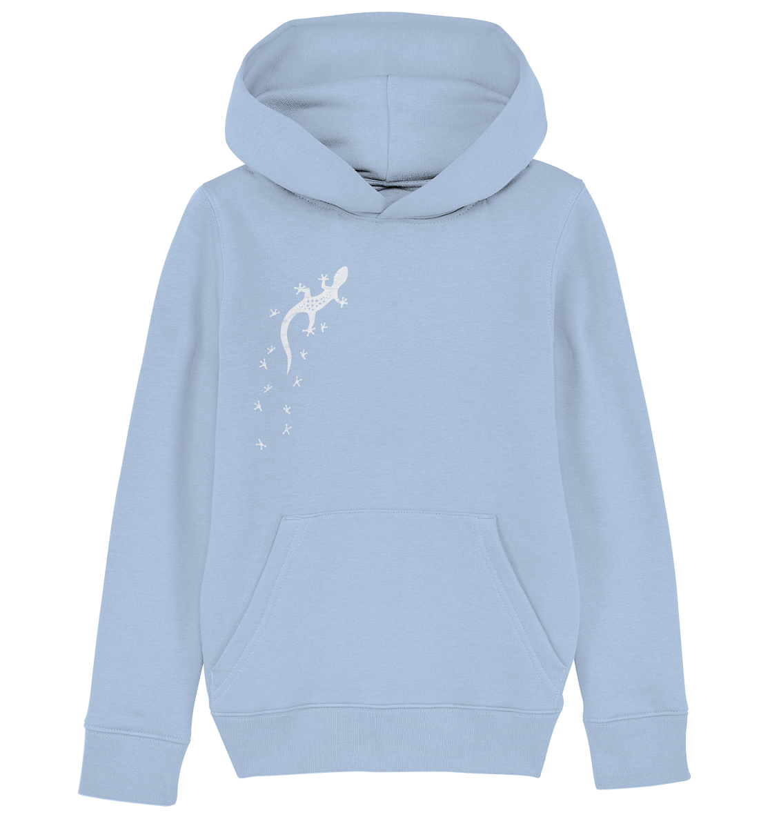 Gecko Eidechse Silhouette hell - Kids Organic Hoodie