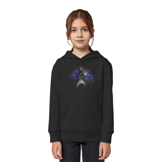 Fledermaus in blauer Nacht - Kids Organic Hoodie