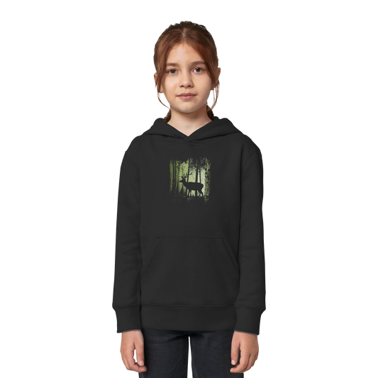 Hirsch im Zwielicht Wald - Kids Organic Hoodie