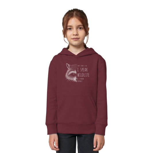 I Speak Wildlife And I Know Waschbär - Kids Organic Hoodie