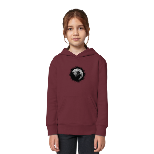 Schwarzer Rabe bei Vollmond - Kids Organic Hoodie