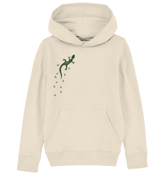 Gecko Eidechse Silhouette dunkel - Kids Organic Hoodie