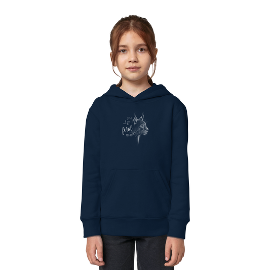 Just A Bit Feral Today! Wildkatze - Kids Organic Hoodie