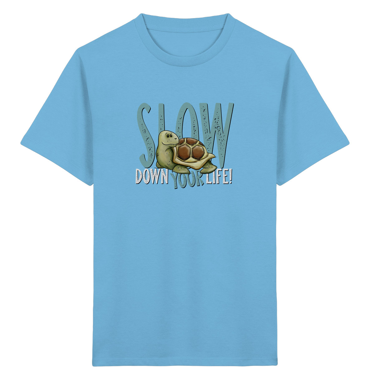 Slow Down Your Life Schildkröte - Kids Organic Shirt