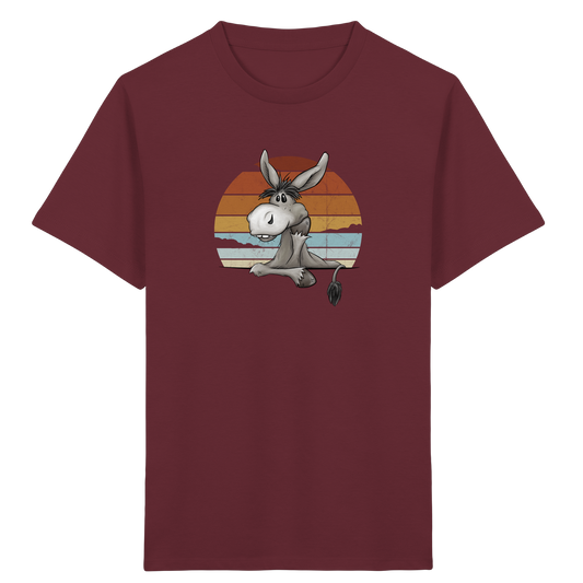 Lässiges Maultier Retro Esel - Kids Organic Shirt