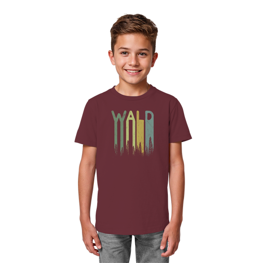 Wald Retro Forst Schriftzug - Kids Organic Shirt