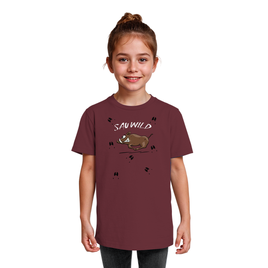 Sauwild wilde Sau | Wildschwein Keiler - Kids Organic Shirt