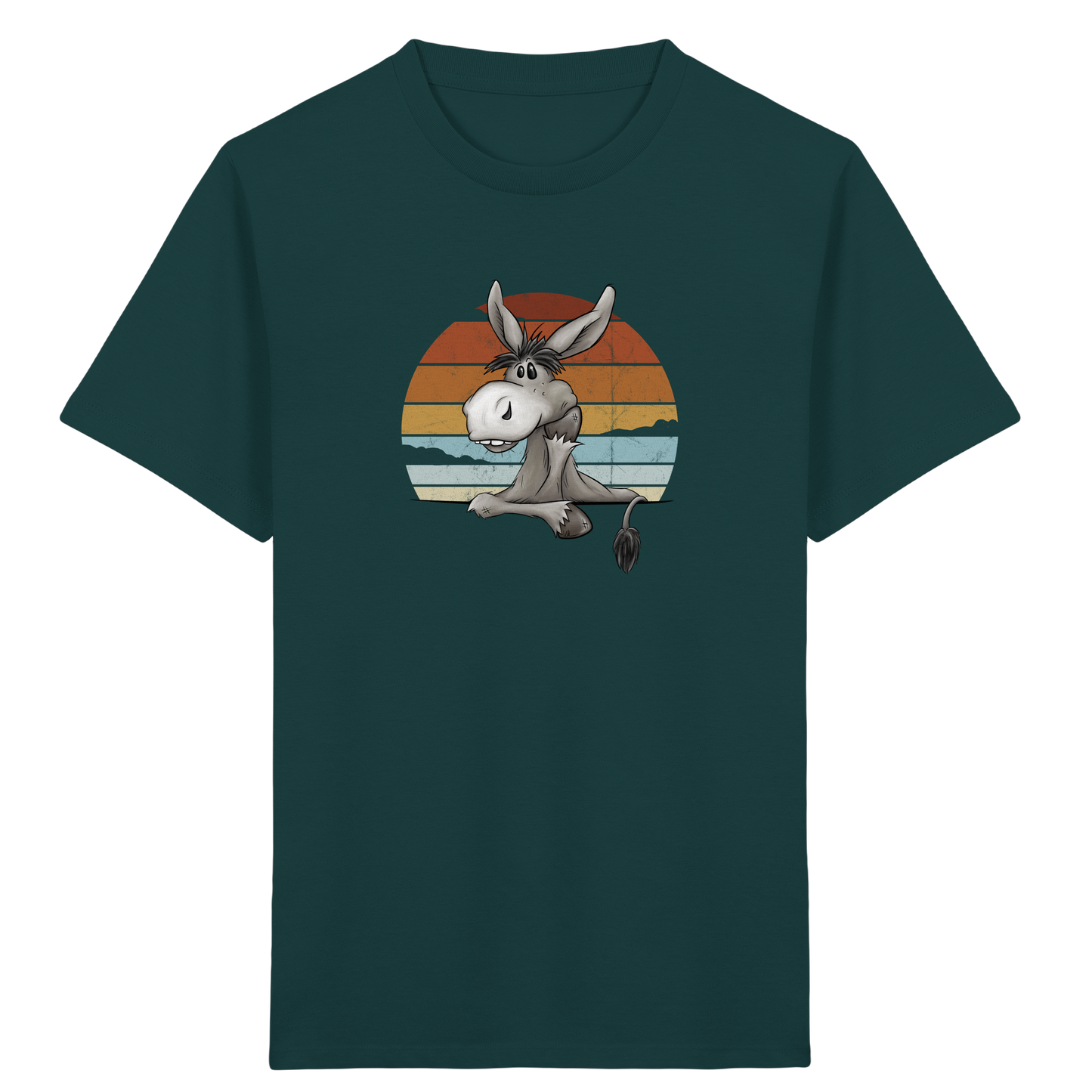 Lässiges Maultier Retro Esel - Kids Organic Shirt
