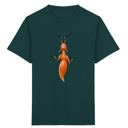 Rotes Eichhörnchen hängt ab - Kids Organic Shirt