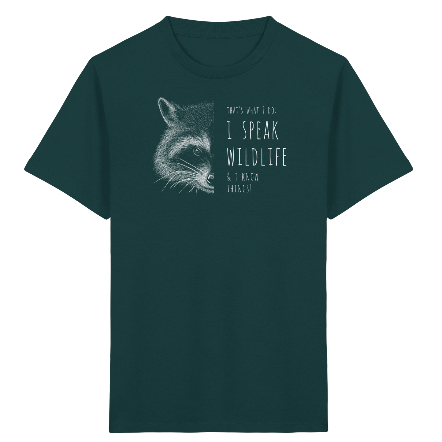 I Speak Wildlife And I Know Waschbär - Kids Organic Shirt