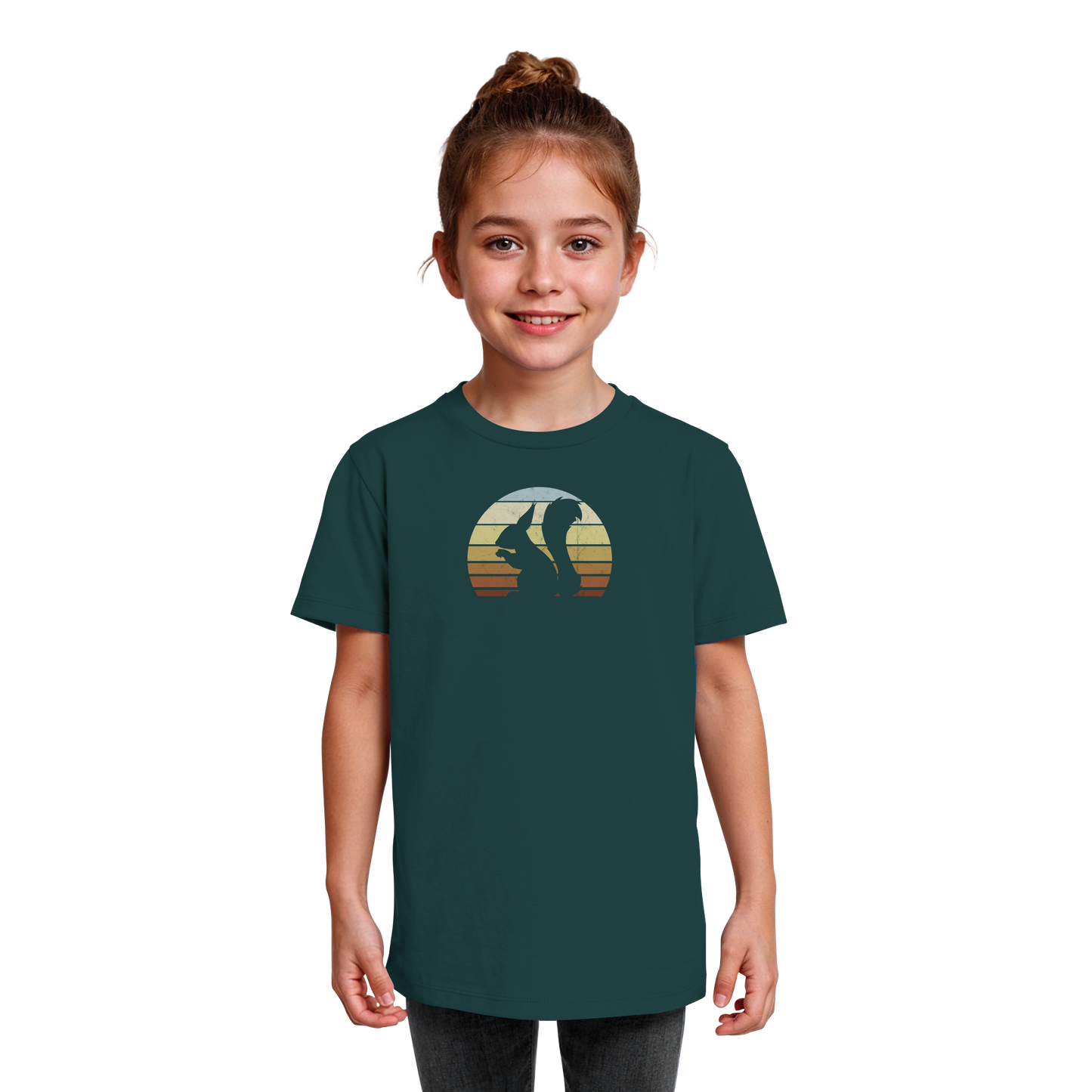 Retro Eichhörnchen Silhouette - Kids Organic Shirt
