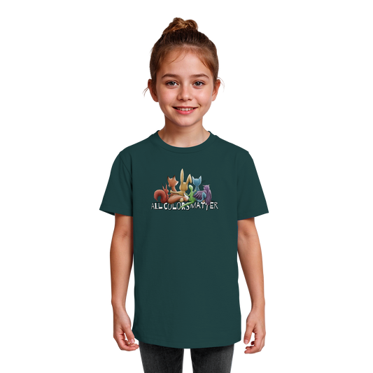 All Colors Matter! Regenbogen Tiere für Vielfalt - Kids Organic Shirt