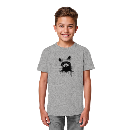 Funky Street Art Waschbär - Kids Organic Shirt