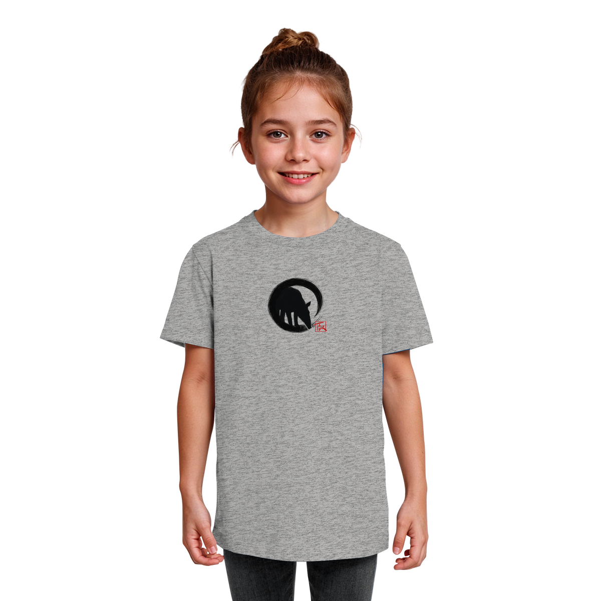 Zen Tapir im japanischen Enso Kreis - Kids Organic Shirt