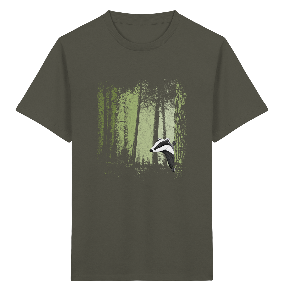 frecher Dachs im Zwielicht Wald - Kids Organic Shirt