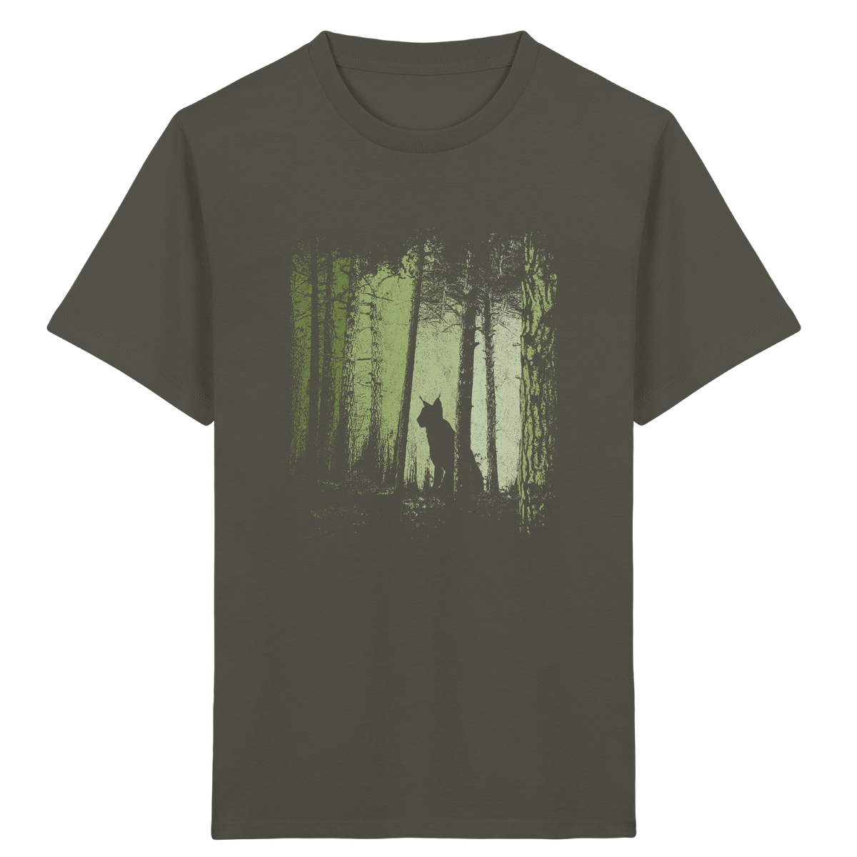 Luchs Wildkatze im Zwielicht Wald - Kids Organic Shirt