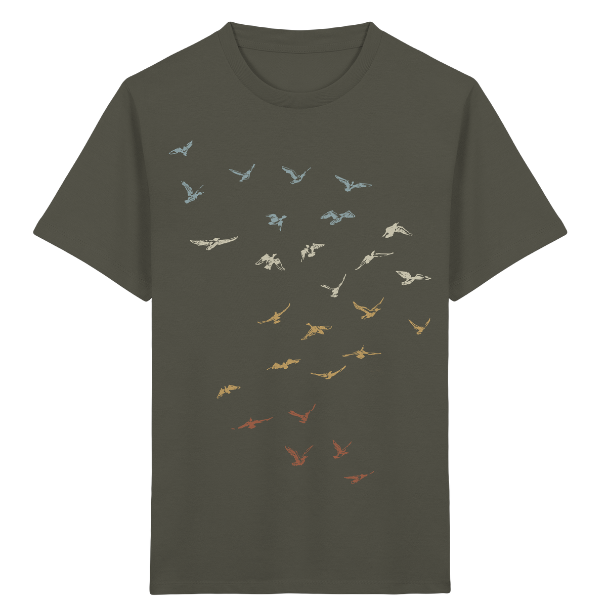 Retro Vogel Schwarm - Kids Organic Shirt