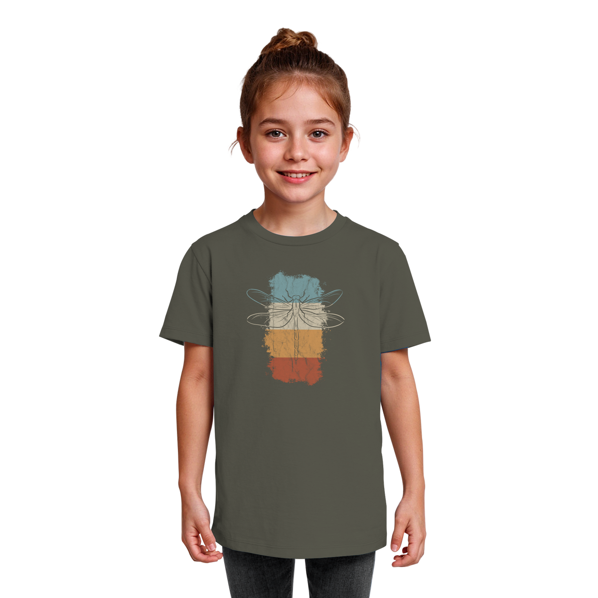 Retro Kunst Libelle | Vintage Dragonfly - Kids Organic Shirt
