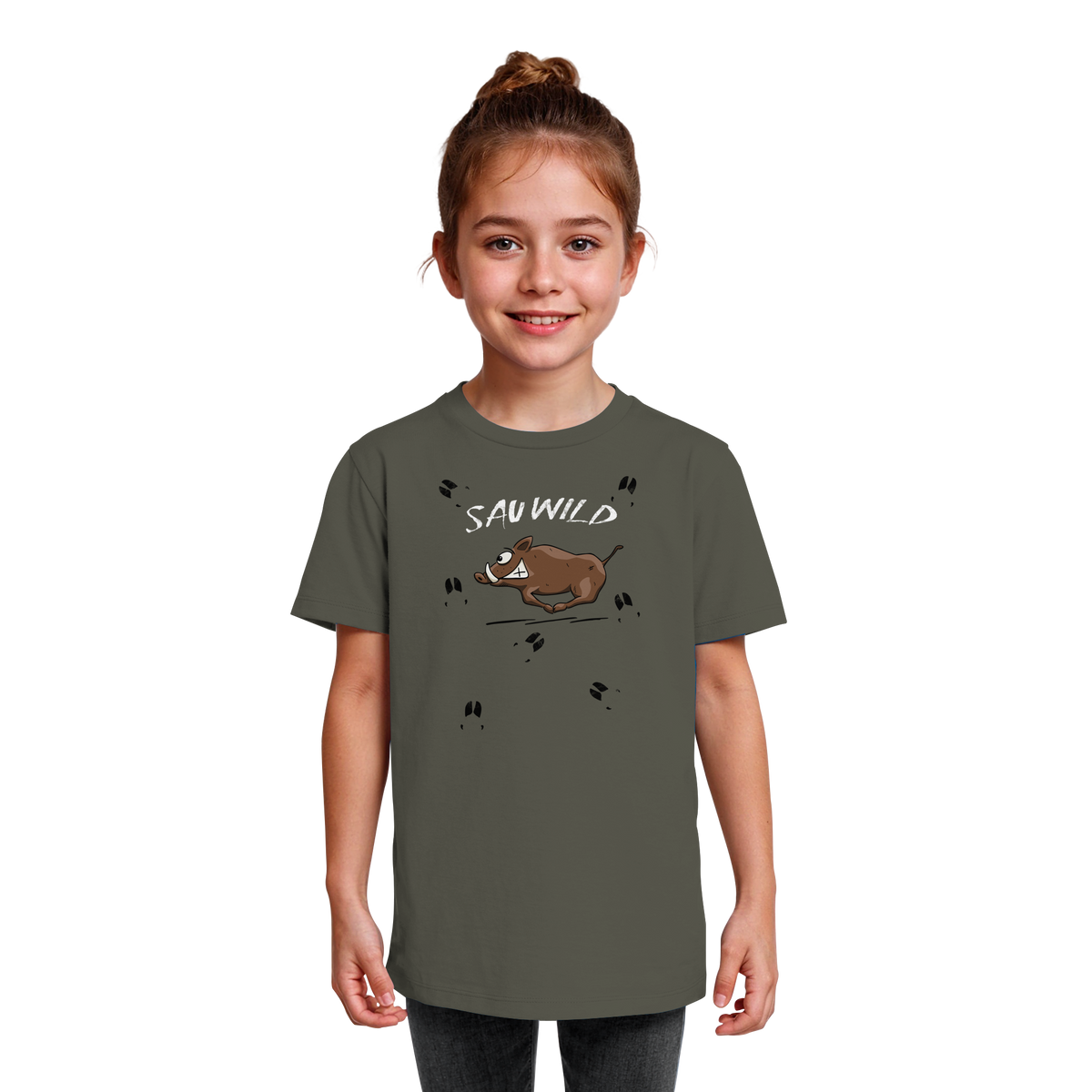 Sauwild wilde Sau | Wildschwein Keiler - Kids Organic Shirt