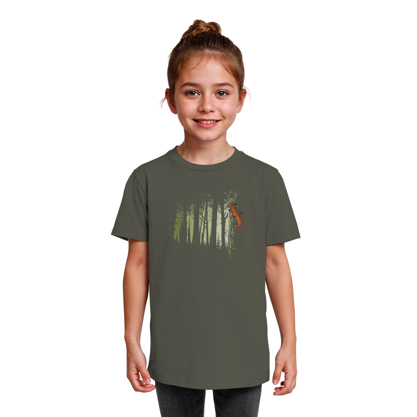 Eichhörnchen im Zwielicht-Wald - Kids Organic Shirt