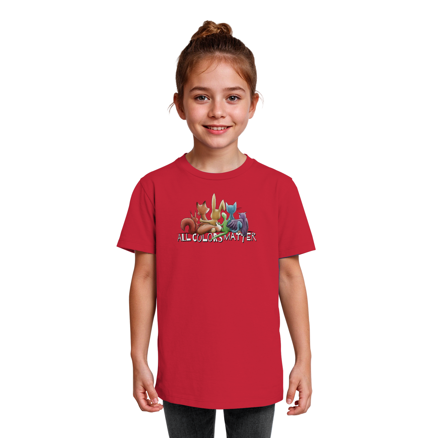 All Colors Matter! Regenbogen Tiere für Vielfalt - Kids Organic Shirt