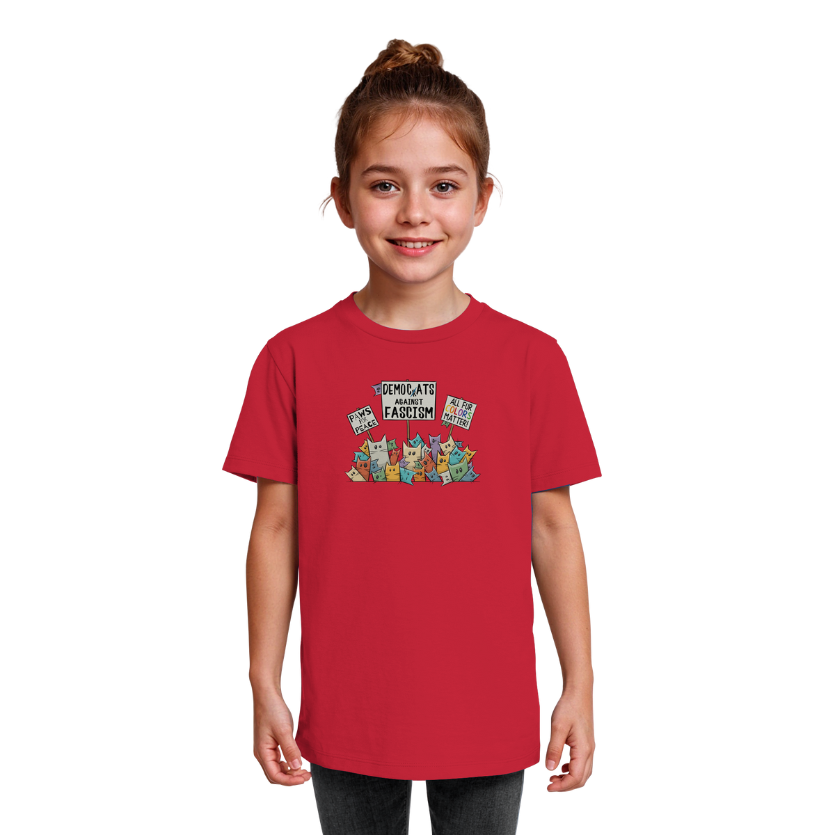 Demo-Katzen gegen Faschismus und für Vielfalt - Kids Organic Shirt